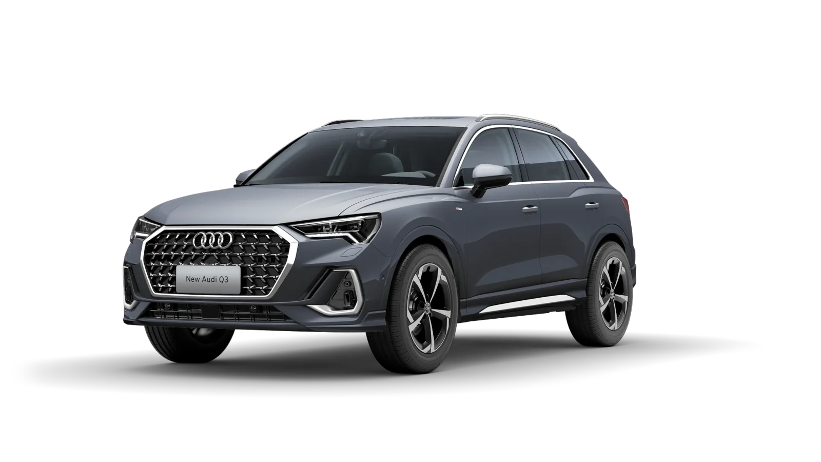 Audi Q3 2026 — студийное фото, вид спереди три четверти