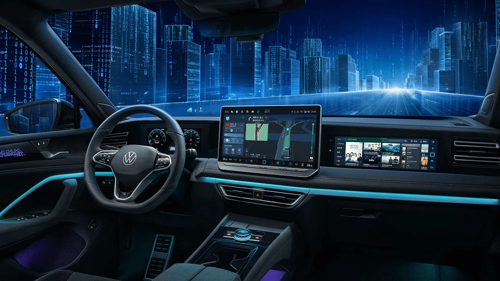 Интерьер Volkswagen Tiguan L Pro 2026 — экраны